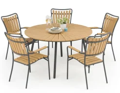 Havemøbelland DaneLine Adam Havebord - Nonwood - Ø130 cm - Grå