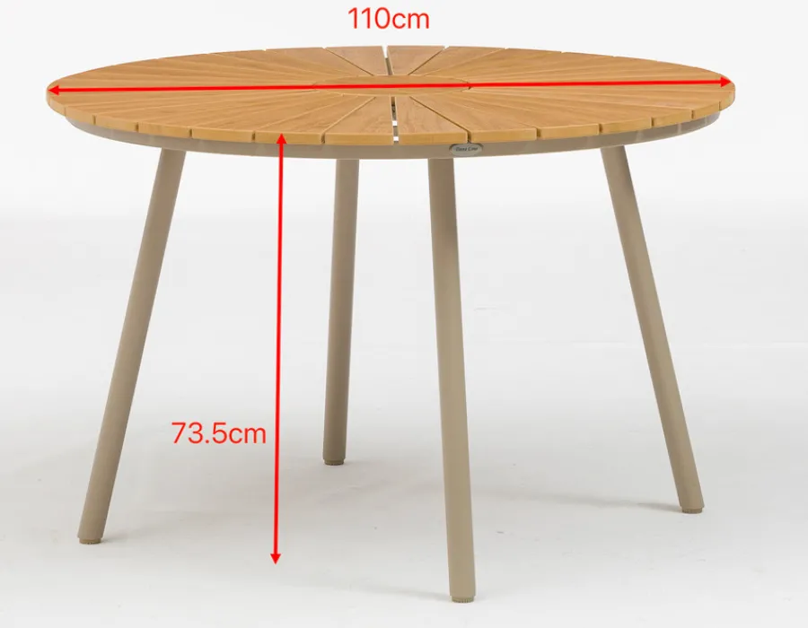 Havemøbelland DaneLine Adam Havebord - Nonwood - Ø110 cm - Latte