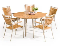 Havemøbelland DaneLine Adam Havebord - Nonwood - Ø130 cm - Latte