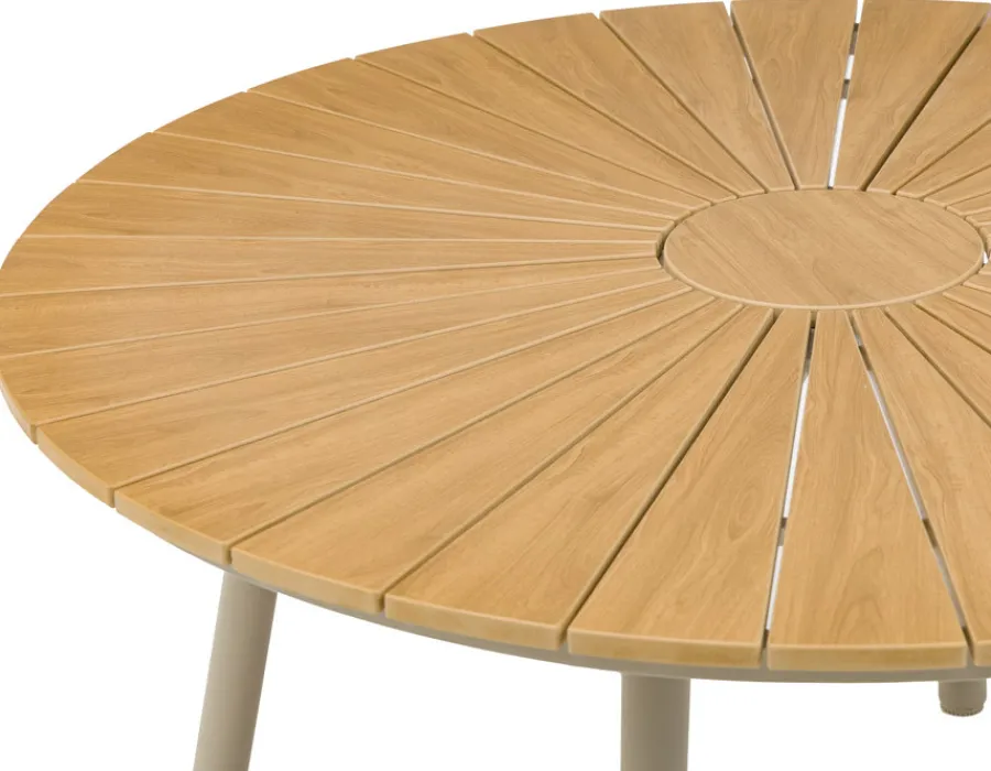 Havemøbelland DaneLine Adam Havebord - Nonwood - Ø130 cm - Latte