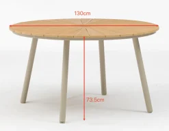 Havemøbelland DaneLine Adam Havebord - Nonwood - Ø130 cm - Latte