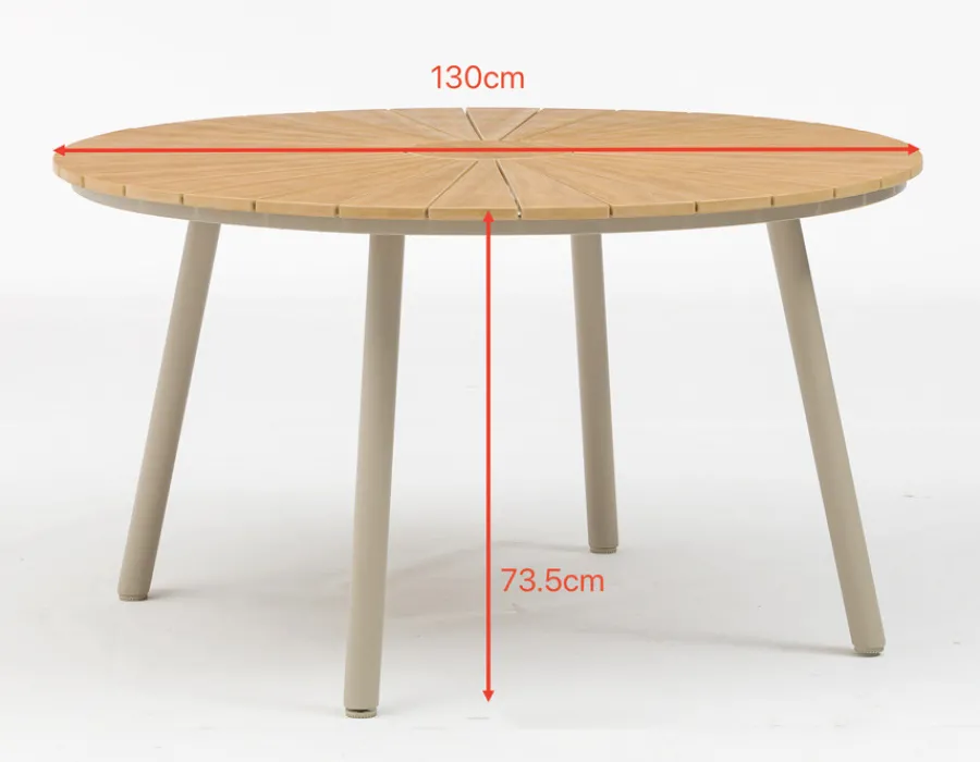 Havemøbelland DaneLine Adam Havebord - Nonwood - Ø130 cm - Latte