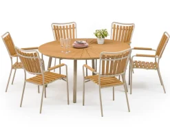 Havemøbelland DaneLine Adam Havebord - Nonwood - Ø150 cm - Latte