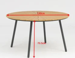 Havemøbelland DaneLine Adam Havemøbelsæt - Nonwood - Ø130 cm - Grå