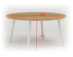 Havemøbelland DaneLine Adam Havemøbelsæt - Nonwood - Ø150 cm - Hvid