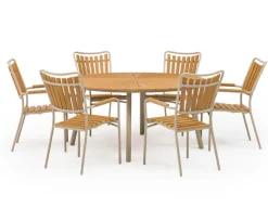 Havemøbelland DaneLine Adam Havemøbelsæt - Nonwood - Ø150 cm - Latte