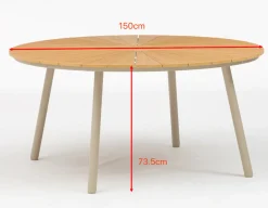 Havemøbelland DaneLine Adam Havemøbelsæt - Nonwood - Ø150 cm - Latte