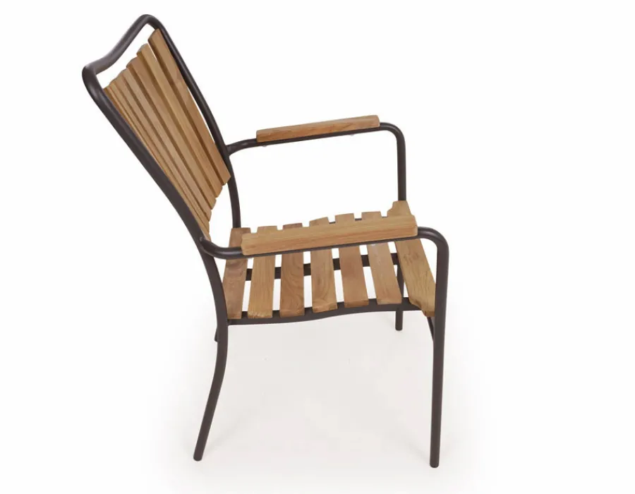 Havemøbelland DaneLine Eva Teak Cafésæt - Ø70 cm - Grå