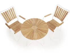 Havemøbelland DaneLine Eva Teak Cafésæt - Ø70 cm - Hvid