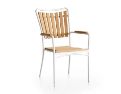 Havemøbelland DaneLine Eva Teak Cafésæt - Ø70 cm - Hvid
