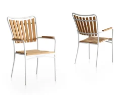 Havemøbelland DaneLine Eva Teak Cafésæt - Ø70 cm - Hvid