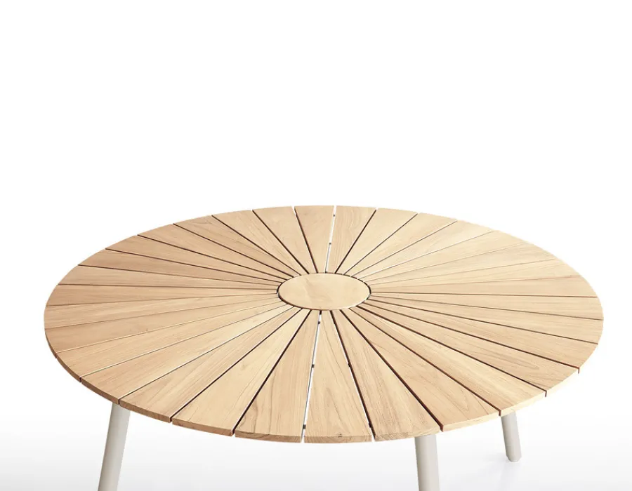 Havemøbelland DaneLine Eva Teak Havebord - Ø110 cm - Latte