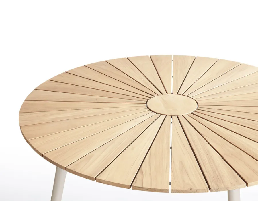 Havemøbelland DaneLine Eva Teak Havebord - Ø110 cm - Latte