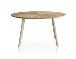 Havemøbelland DaneLine Eva Teak Havebord - Ø130 cm - Latte