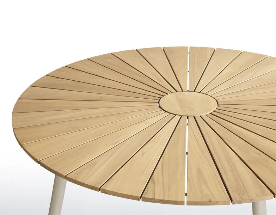 Havemøbelland DaneLine Eva Teak Havebord - Ø130 cm - Latte