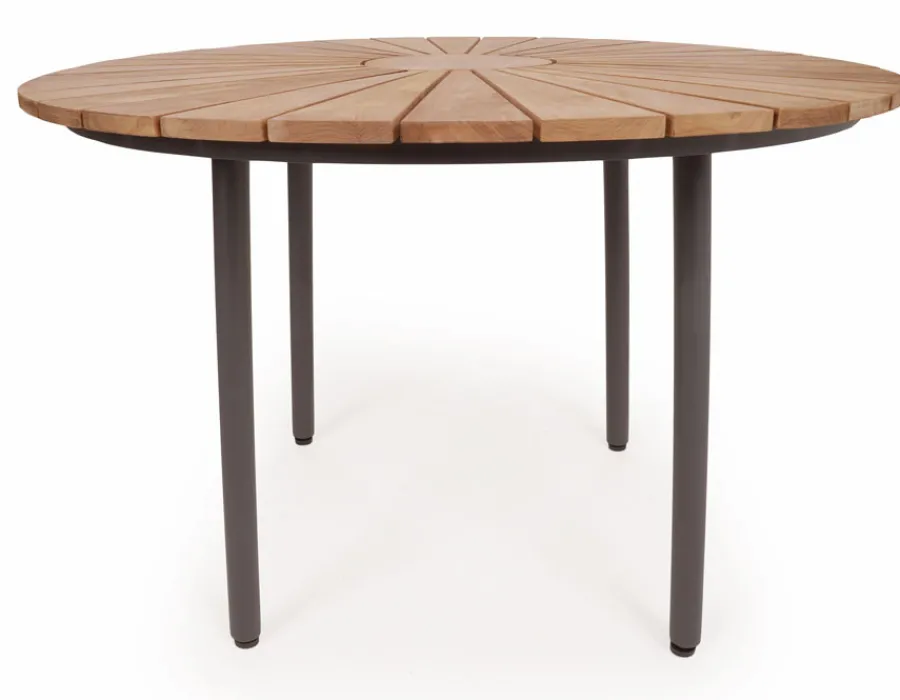 Havemøbelland DaneLine Eva Teak Havebord - Ø110 cm - Grå