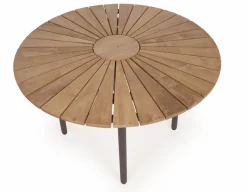 Havemøbelland DaneLine Eva Teak Havebord - Ø110 cm - Grå