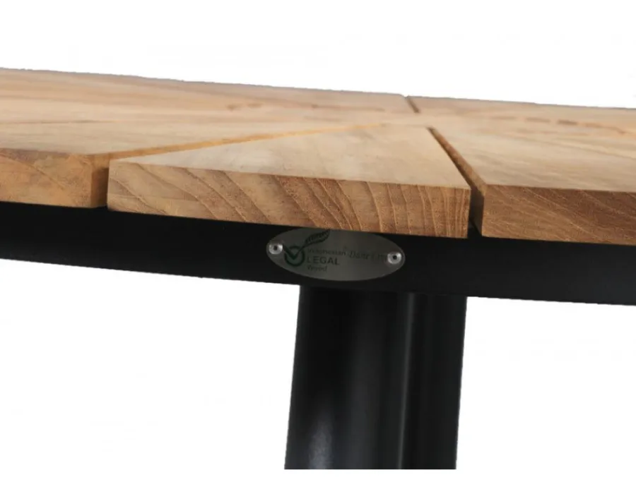 Havemøbelland DaneLine Eva Teak Havebord - Ø130 cm - Grå