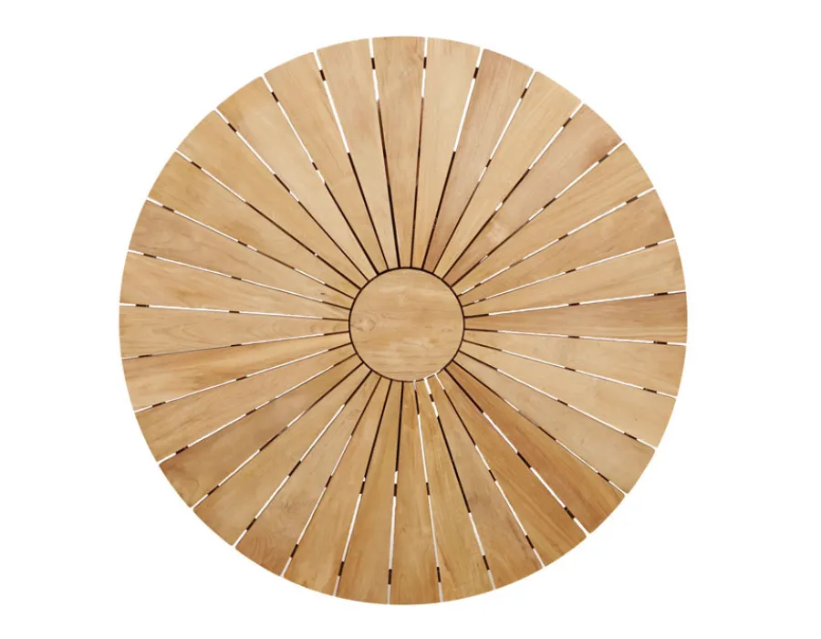 Havemøbelland DaneLine Eva Teak Havebord - Ø130 cm - Grå