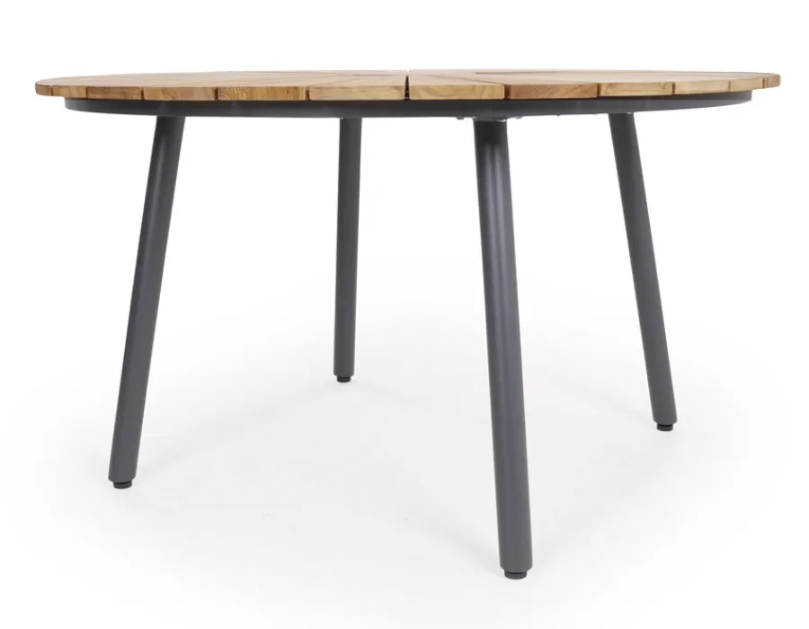 Havemøbelland DaneLine Eva Teak Havebord - Ø130 cm - Grå