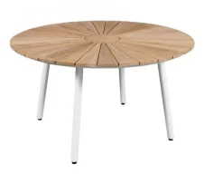 Havemøbelland DaneLine Eva Teak Havebord - Ø130 cm - Hvid