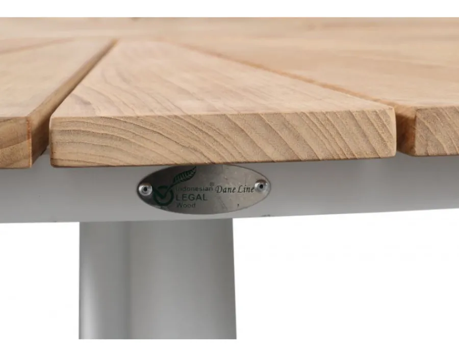 Havemøbelland DaneLine Eva Teak Havebord - Ø130 cm - Hvid