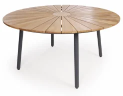 Havemøbelland DaneLine Eva Teak Havebord - Ø150 cm - Grå