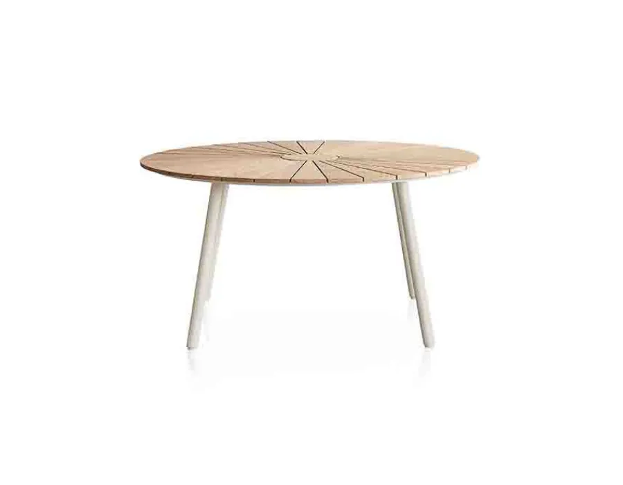 Havemøbelland DaneLine Eva Teak Havebord - Ø150 cm - Latte