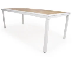Havemøbelland DaneLine Eva Teak Havebord - 102x219 cm - Hvid