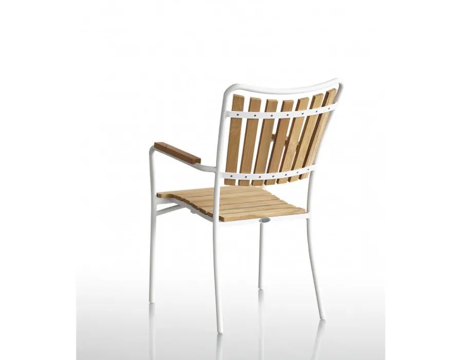 Havemøbelland DaneLine Eva Teak Havemøbelsæt m/4 stole - 90x160 cm - Hvid