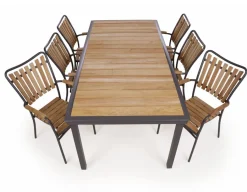 Havemøbelland DaneLine Eva Teak Havemøbelsæt - 102x219 cm - Grå