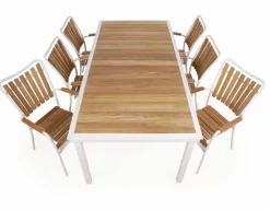 Havemøbelland DaneLine Eva Teak Havemøbelsæt - 102x219 cm - Hvid