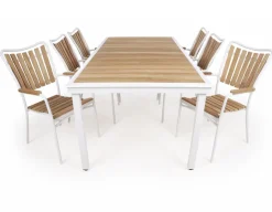 Havemøbelland DaneLine Eva Teak Havemøbelsæt - 102x219 cm - Hvid