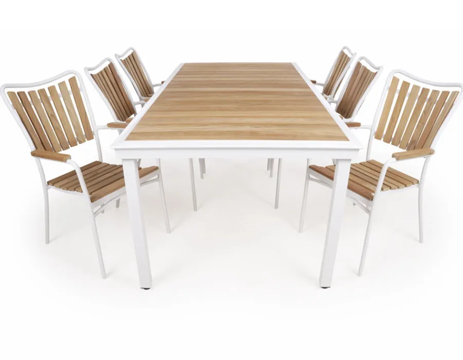 Havemøbelland DaneLine Eva Teak Havemøbelsæt - 102x219 cm - Hvid