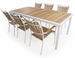 Havemøbelland DaneLine Eva Teak Havemøbelsæt - 102x219 cm - Hvid
