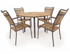 Havemøbelland DaneLine Eva Teak Havemøbelsæt - Ø110 cm - Grå