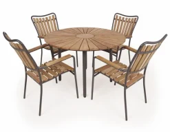 Havemøbelland DaneLine Eva Teak Havemøbelsæt - Ø110 cm - Grå