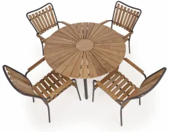 Havemøbelland DaneLine Eva Teak Havemøbelsæt - Ø110 cm - Grå