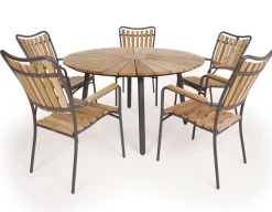 Havemøbelland DaneLine Eva Teak Havemøbelsæt - Ø130 cm - Grå