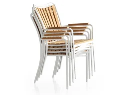 Havemøbelland DaneLine Eva Teak Havemøbelsæt - Ø130 cm - Hvid