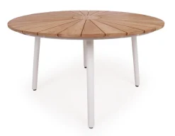 Havemøbelland DaneLine Eva Teak Havemøbelsæt - Ø130 cm - Hvid