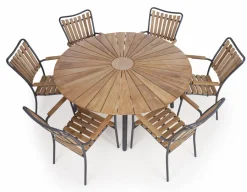 Havemøbelland DaneLine Eva Teak Havemøbelsæt - Ø150 cm - Grå