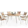 Havemøbelland DaneLine Eva Teak Havemøbelsæt - Ø150 cm - Latte
