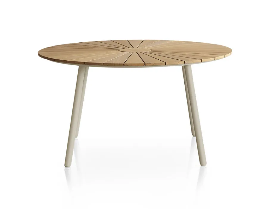 Havemøbelland DaneLine Eva Teak Havemøbelsæt - Ø130 cm - Latte