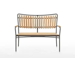 Havemøbelland DaneLine Eva Teak Havemøbelsæt m/bænk+2 stole - 90x160 cm - Grå