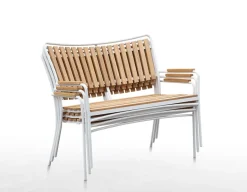 Havemøbelland DaneLine Eva Teak Havemøbelsæt m/bænk+2 stole - 90x160 cm - Hvid