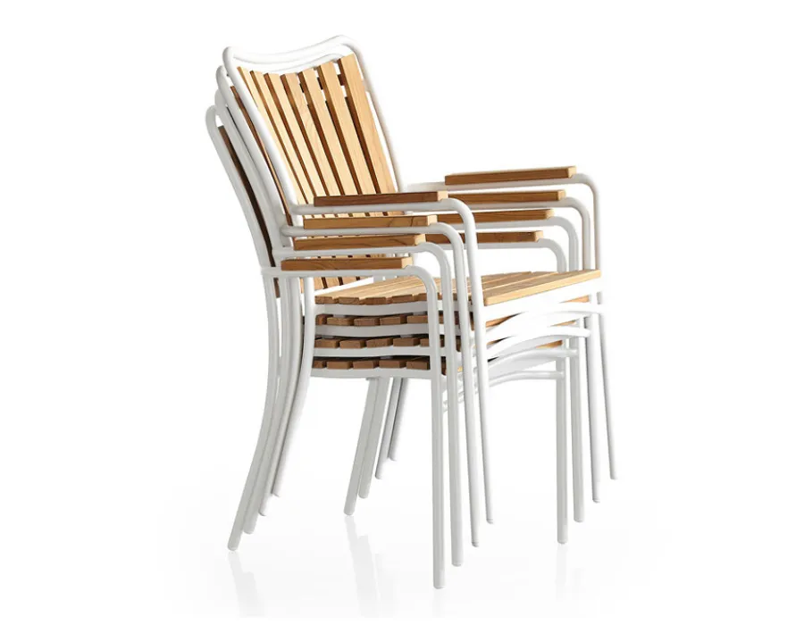 Havemøbelland DaneLine Eva Teak Havemøbelsæt m/bænk+2 stole - 90x160 cm - Hvid