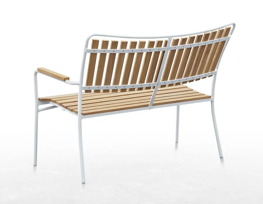 Havemøbelland DaneLine Eva Teak Havemøbelsæt m/bænk+2 stole - 90x160 cm - Hvid