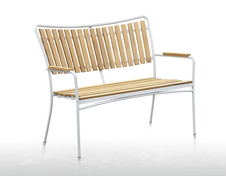 Havemøbelland DaneLine Eva Teak Havemøbelsæt m/bænk+2 stole - 90x160 cm - Hvid