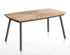 Havemøbelland DaneLine Eva Teak Ovalt Havebord - 90x160 cm - Grå